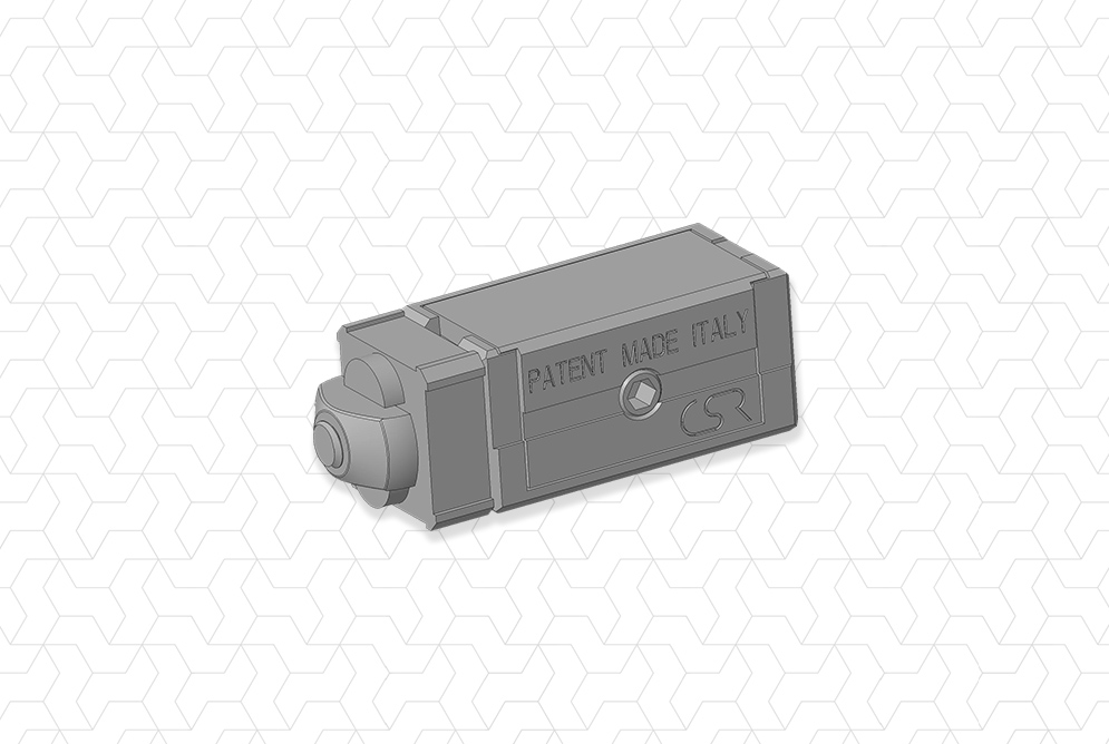 1-way lateral hidden transverse joint for drawn tube 20x20x1