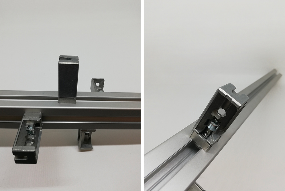 1-way lateral hidden transverse joint for drawn tube 20x20x1