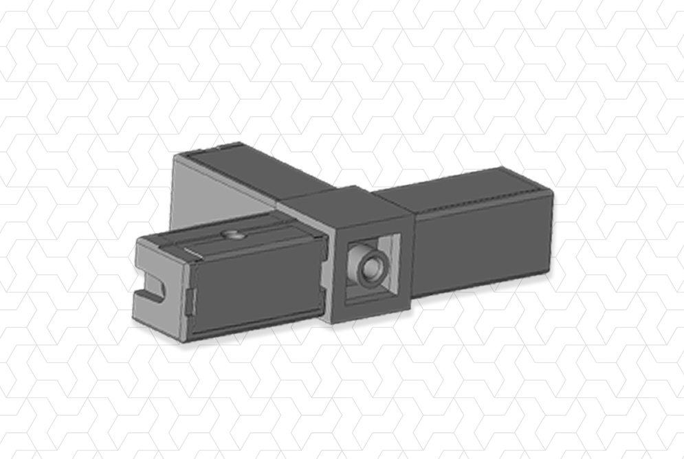 Giunto 20x20 3 vie lineare piedino