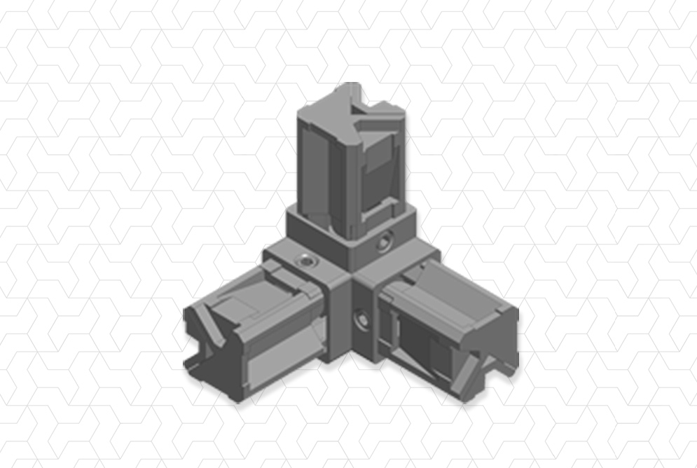 Giunto 3 vie 25x25x1,2mm